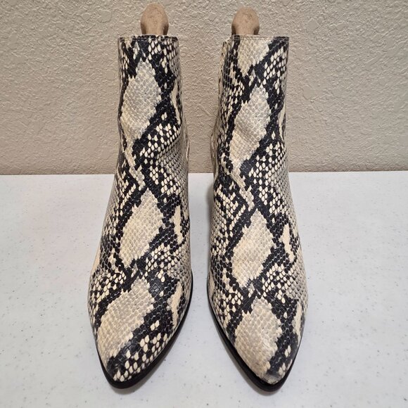Snakeskin Booties Women's Size 9 Fall Ankle Boots Steve Madden Block Heel - Picture 4 of 11